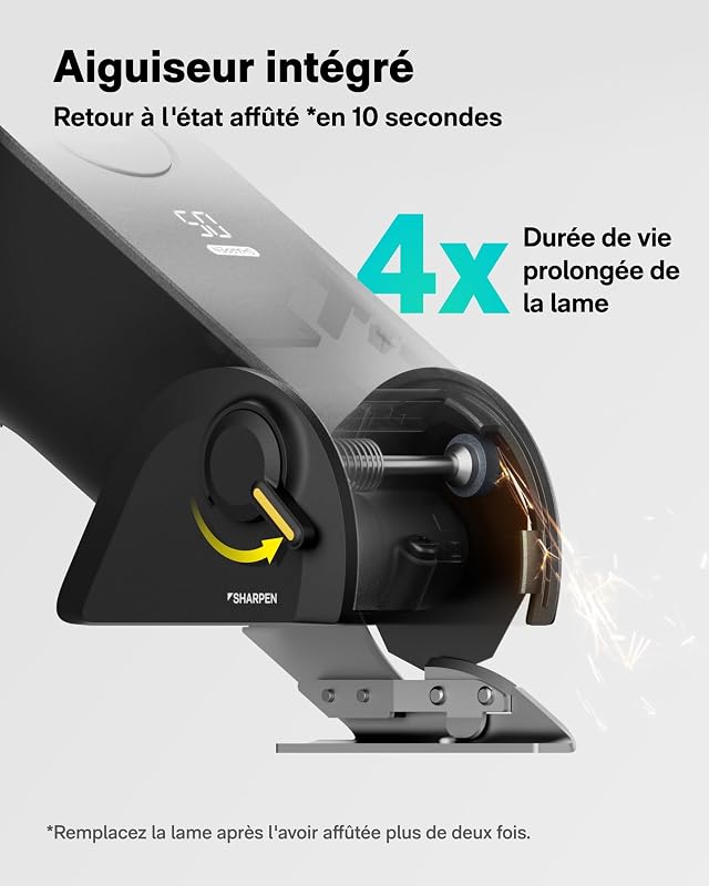 Ciseaux électriques sans fil EdgeFlow, lame titane, écran LED