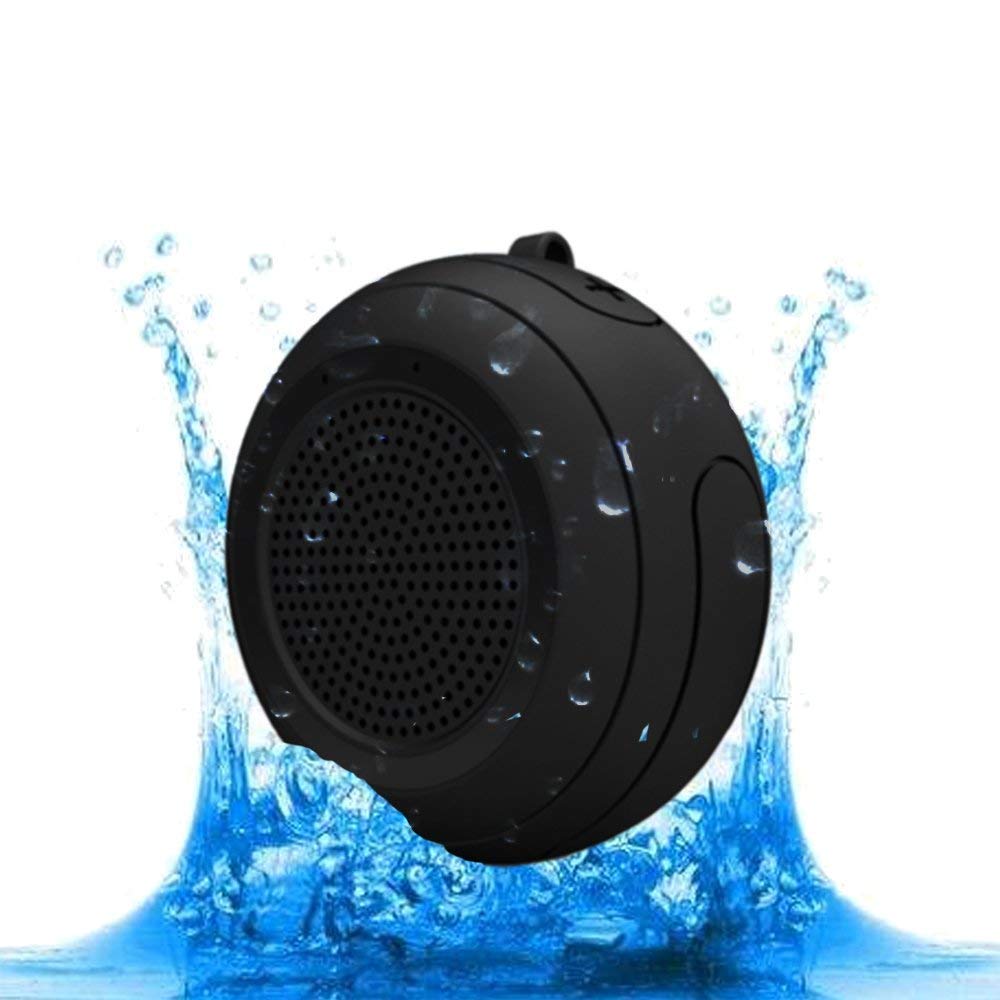 CYBORIS IPX7 Waterproof Outdoor Bluetooth Speaker Swimming Pool Floating Portable Mini Speakers Wireless with Microphone for Beach, Bathroom, Home, Shower (Black)
