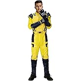 HLENOK Best Friend Wolf Cosplay Jumpsuit Men Zip-Up Uniform with Gloves Superhero Combat Suit Halloween Bodysuit