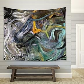 Fluid Lines of Color Movement. - Fabric Wall Tapestry Home Decor - 51x60 inches