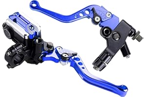 Lisyline 7/8" 22mm Motorcycle Brake Lever Handlebar Brake Master Cylinder Clutch Levers Left & Right Set for Harley Honda Kaw