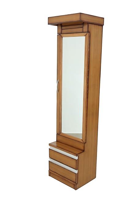 Adlakha Furniture Designers Teak Dressing Table With Mirror & Storage Created With White Ash Seasoned Wood And Polished With Melamine Semi-Mat Finish