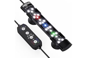 SEAOURA Submersible Aquarium Light for 8 to 17 Inch Fish Tank, 24/7 Cycle Fish Tank Light with Timer, Aquarium Plant Light with Full Spectrum+7 Single Colors, Auto On/Off, Adjustable Brightness