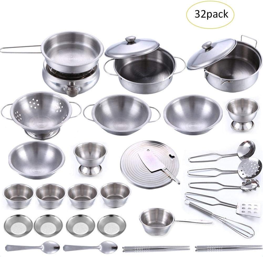 Cocina De Kit De Juguetes Para Niñas Pequeñas Con Cacerolas Colador