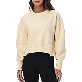Oymyakon Womens Oversized Cropped Sweatshirts Crew Neck Long Sleeve Pullover Sweater Fall Fashion Clothes