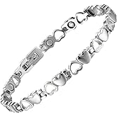 BioMag Magnetic Bracelet for Women, Titanium Steel Wristband Brazaletes for Pain Relief Solid Pure Copper Jewelry Gift with Adjustable Tool