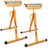 SHALL Heavy-Duty Roller Stand with 3-in-1 Adjustable Head, 250 LBS Capacity | 2-Pack, 27.8-43" Height-Adjustable Folding Roller Stands for Woodworking Infeed &amp; Outfeed Support, Table Saws, Miter Saws