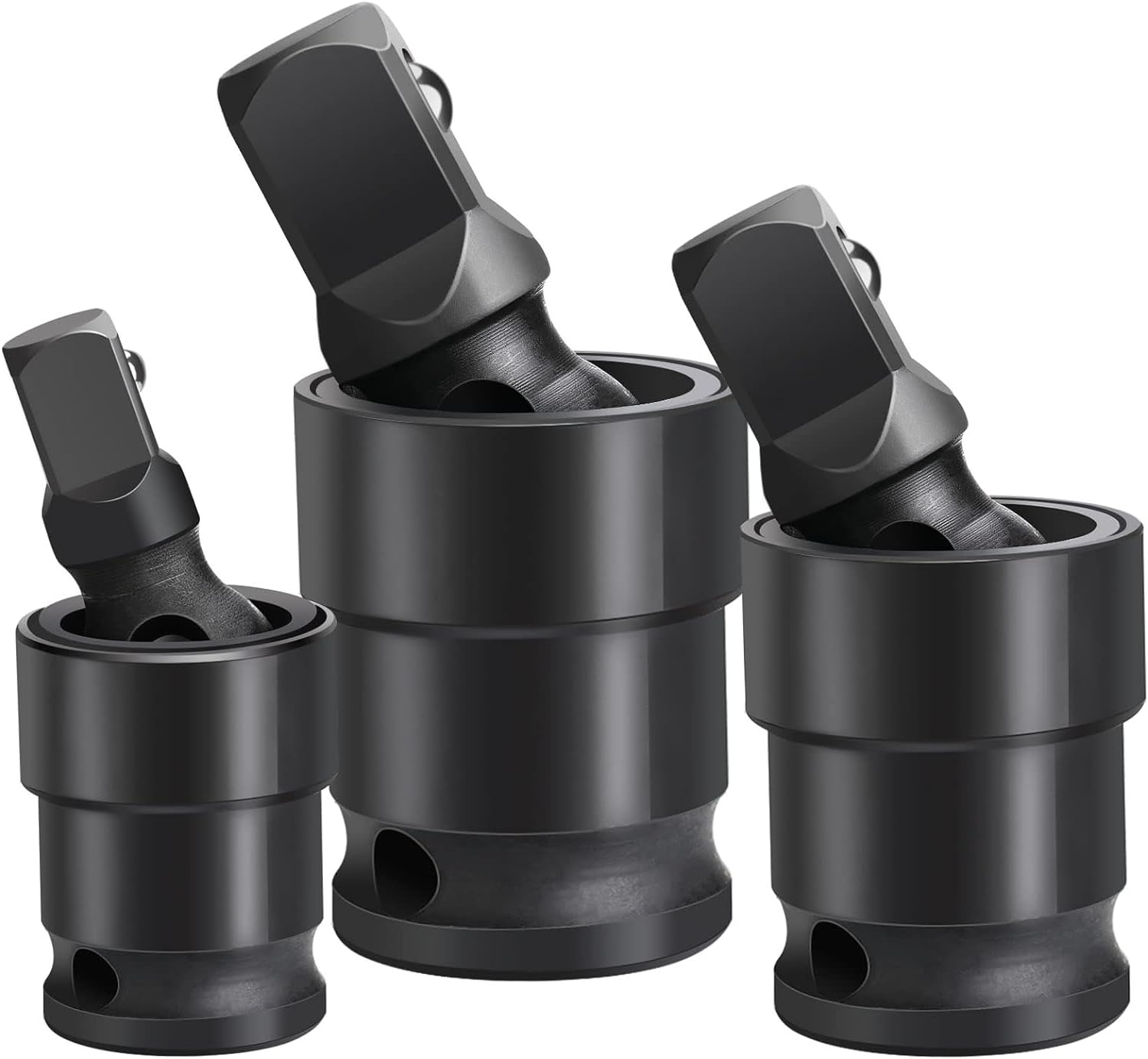 Profiwoab Swivel Socket Set - 360° Rotation Drive, Impact Universal Joint Socket Set - 3 Piece Ball Spring Design U-Joint for 1/4", 3/8", and 1/2" Drive