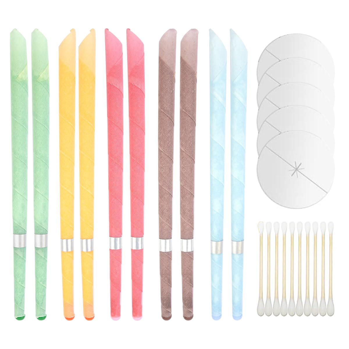 Laroal Ear Candles,10 Pcs Natural Beeswax Ear Candles,Cylinders Fragrance Hollow Candles,Ear Wax Remover Candle Kit for Blocked Ears,Ear Wax Remover Kit