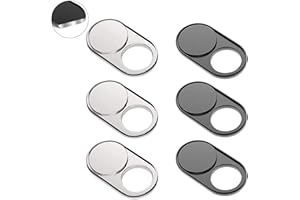 CIMKIZ Webcam Cover Slide Metal Magnet Sliding Web Camera Cover slider for Laptops Macbook Pro HP iMac iPhone Cellphone-for Protecting Your Privacy-Strong Adhesive-6 packs(3black+3silver)