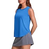 PINSPARK Workout Tank Tops Woman UPF 50+ Yoga Tanks Quick Dry Sleeveless Gym Shirts with Side Slits Loose Fit Athletic Top