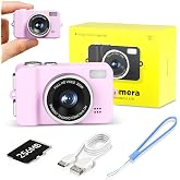 Mini Digital Camera 1080P HD &ndash; Portable Vintage Keychain Camera with SD Card, Retro Pocket Camcorder for Travel Vlogging, Tiny Camera for Teens &amp; Adults, Easy Recording &amp; Snap Photography (Pink)