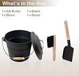 BRIAN & DANY Ash Bucket 5L with Lid Shovel Hand Broom Fireplace Kit view 9