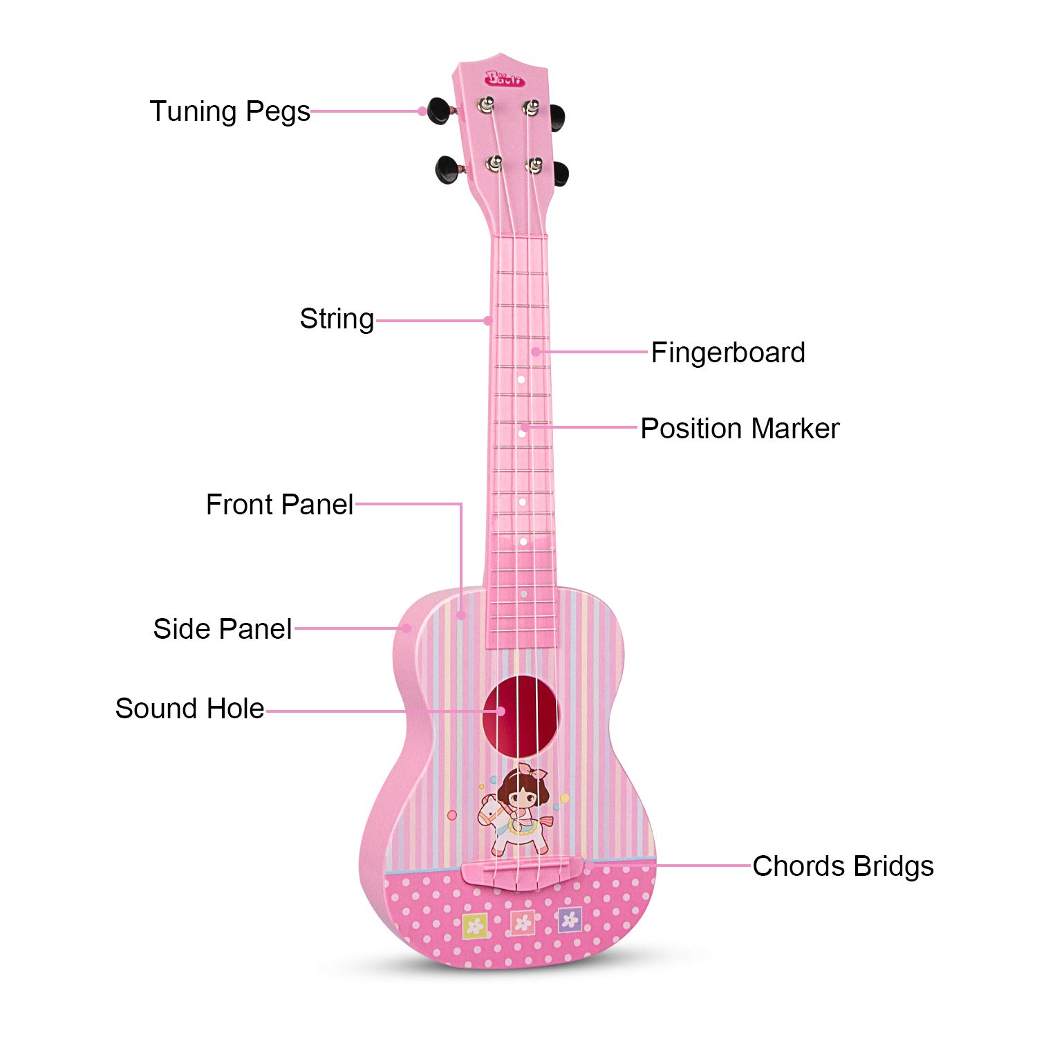 guitarra rosada para niña
