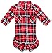 Simplicity Women's Classic Roll Up Sleeve Plaid Flannel Button Down Shirt