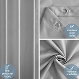 Furlinic Grey Shower Curtain Mould Proof Waterproof 120x180cm 47x72in view 3