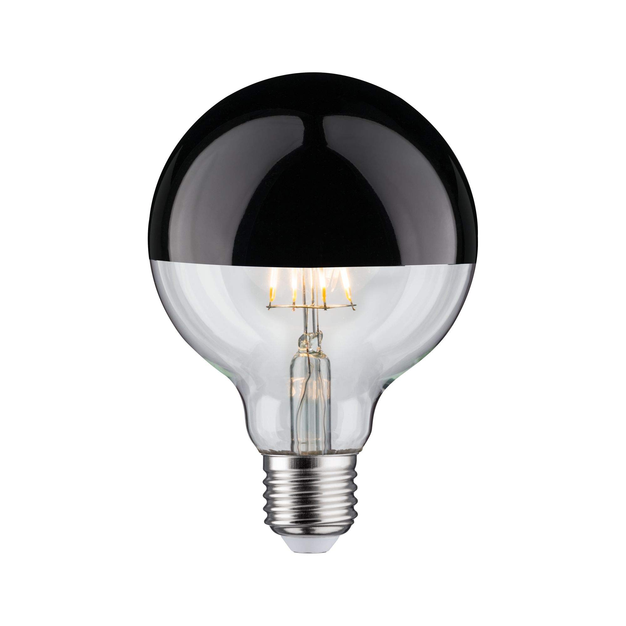 Paulmann 28677 LED Filament lamp G95 6 watts lamp Crown Mirror Black Chrome 2700 K Warm White dimmable E27