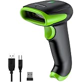 Symcode Wireless Bluetooth Barcode Scanner,Bluetooth &amp; USB Wired &amp; 2.4G Wireless Connection Ergonomics Handheld Barcode Scanner Reader, 2D 1D QR Code Automatic Fast Precise scanning Scanner