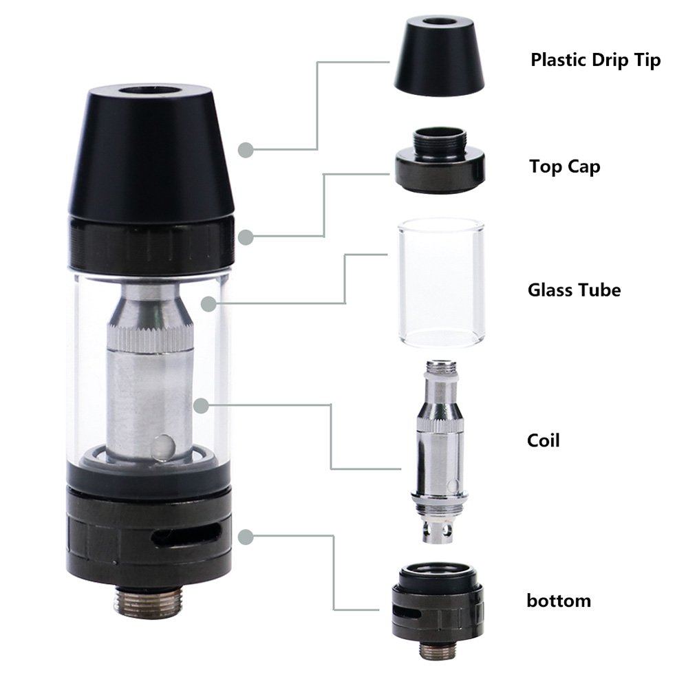 Vaplay Electronic Cigarette Starter kit with 1600 mAh Battery, Top Filling E-Cigarette, Nicotine-Free, No E-Liquid (Black)