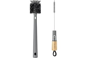 MR.SIGA Water Bottle Brush and Straw Cleaner Brush, Long Handle Bottle Cleaner Brush, 2 in 1 Bottle Cleaning Brush for Sports