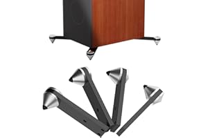 Preffair Speaker Isolation Feet Speaker Floor Protector Sound Dampening Anti Vibration Base Non-Slip Stand Shock Absorber Shockproof Spike Bracket for Bookshelves,Floor Boxes,Speakers,Power (Aluminum)