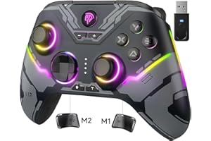 EasySMX X15 PC Controller - Enhanced Wireless Bluetooth Controller with Hall Joysticks/Hall Triggers/RGB Lighting - No Stick Drift, No Dead Zone - Work for Windows PC, Android, Steam and Switch