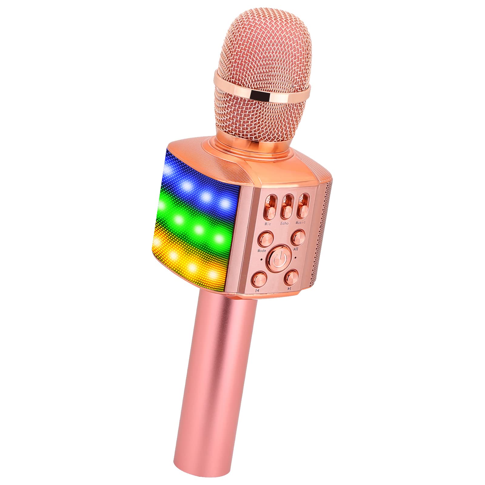 BONAOK Wireless Bluetooth Karaoke Microphone with controllable LED
