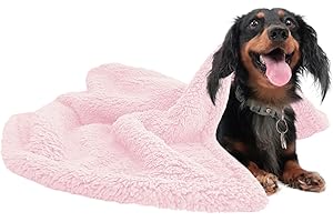 PETHUR Waterproof Dog Blankets for Medium Dogs, Medium Cat Blanket Washable for Couch Protection, Soft Sherpa Fleece Dog Blanket, Light Pink, M