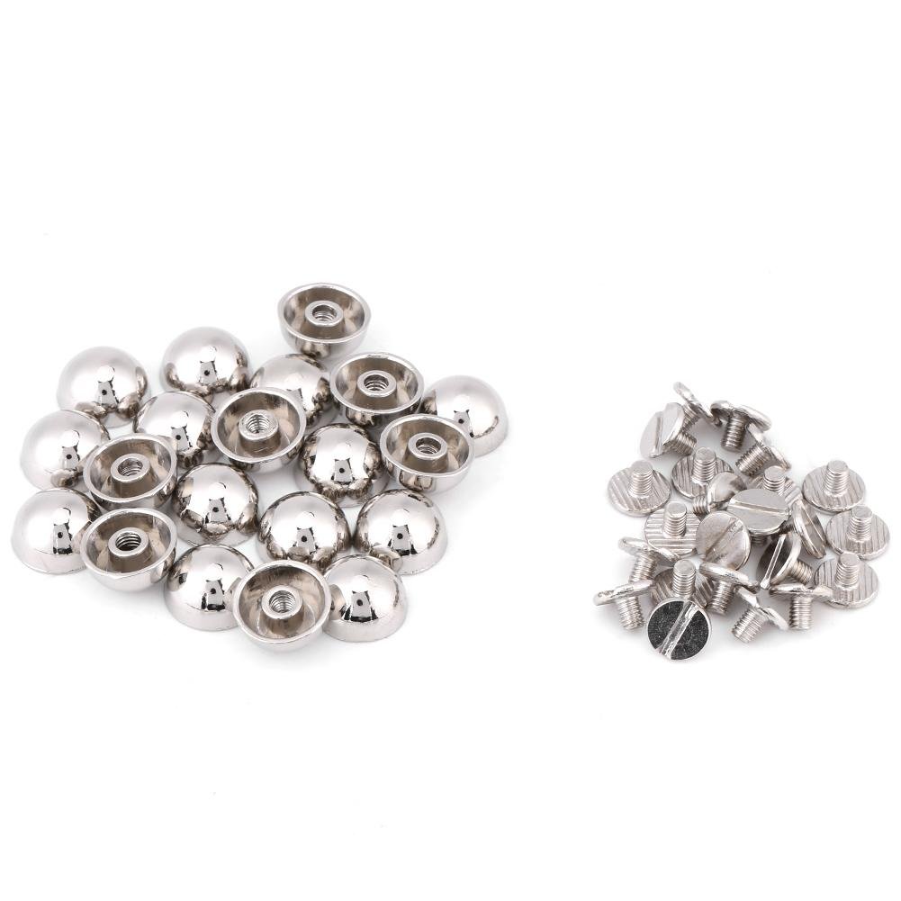 20 Set Metal Snap Fasteners 12mm Mushroom Rivets Leather Snap Buttons Press Studs for Clothes Jackets Jeans Wears Bracelets Bags(Silver)