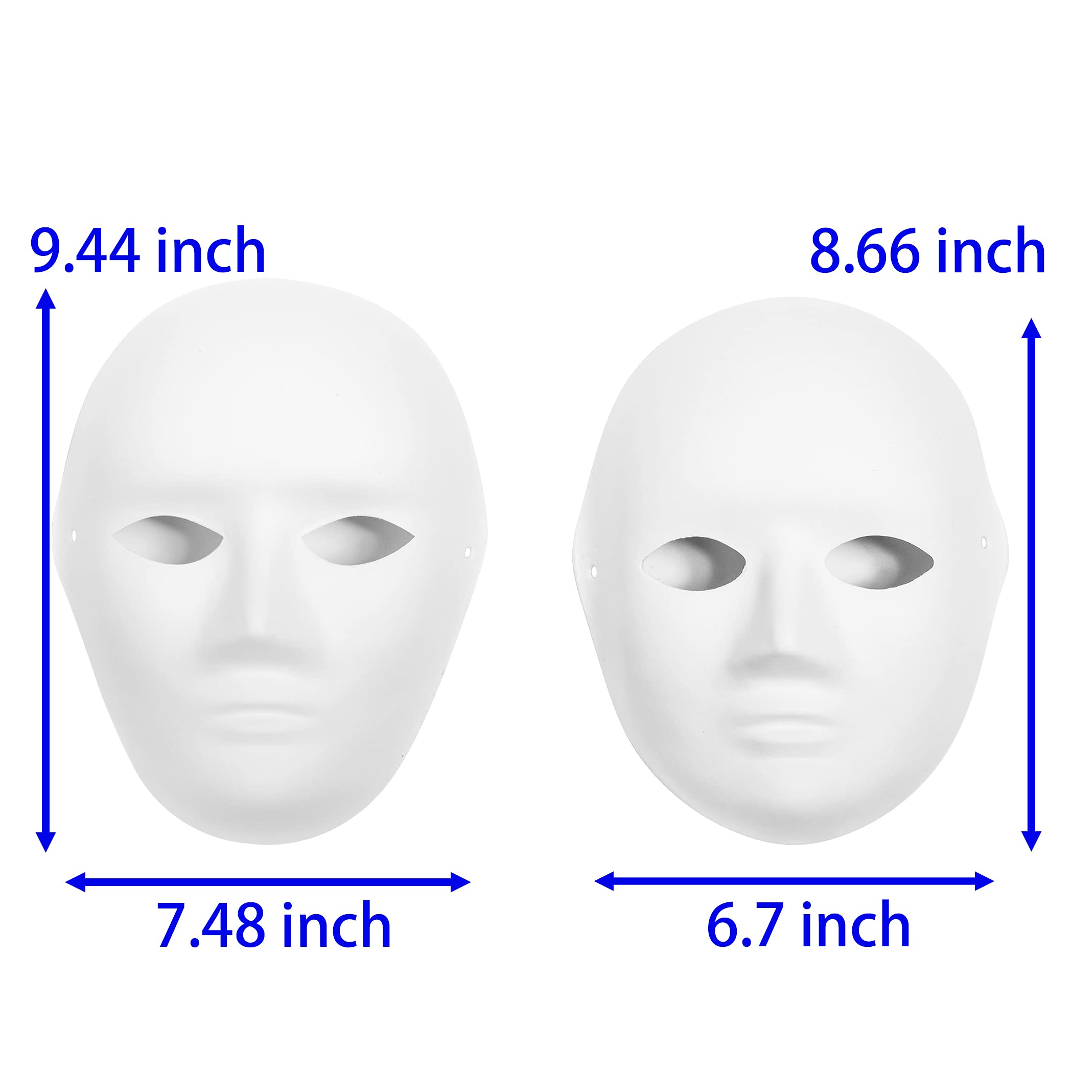 CALPALMY 14&30 Packs Paper Mache Mask - 2 Sizes for Artistic Projects, Theater, Halloween, Masquerade Parties, Classroom Art