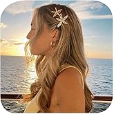 Hair Clips - Pearl Starfish for Women & Girls Mermaid Hair Accessories(Pack of 2), Mermaid Accessories for Beach Wedding & Mermaid Outfit Women