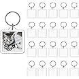 BetterJonny 20Pcs Acrylic Picture Keychain Blanks in Clear Acrylic Picture Frame Keyrings