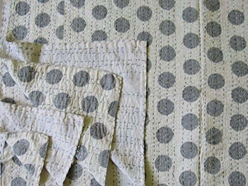 Panchal Creation Queen Handmade Cotton Kantha Quilt Throw, Floral Printed Bedspread, Reversible Kantha Gudari , Designer Kantha Bed Cover Bedding Ethnic Decor, (Queen Size - 90"X108") pc-290