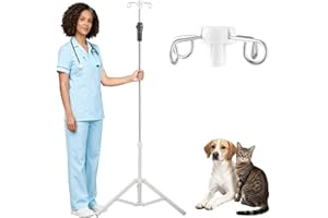 Crilealym IV Poles,45 to 83In IV Stand Floor with 4 IV Bag Holder Stand Portable Telescopic Stabilizing Tripod Stainless Steels Pipe Extension Pole IV Influsion Pole Lightweight Strudy (45-83in)