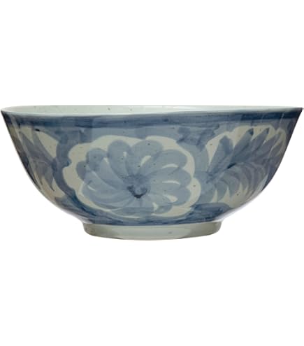 Amazon.com | Creative Co-Op Round Stoneware Fluted Serving Bowl