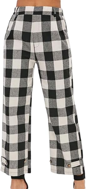 plaid ankle length pants