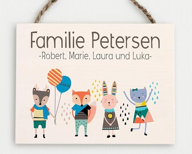 Personalisiertes Familienschild I Familienschild I Familienname I Holzschild-Familienname I Türschild aus Holz I Namensschild