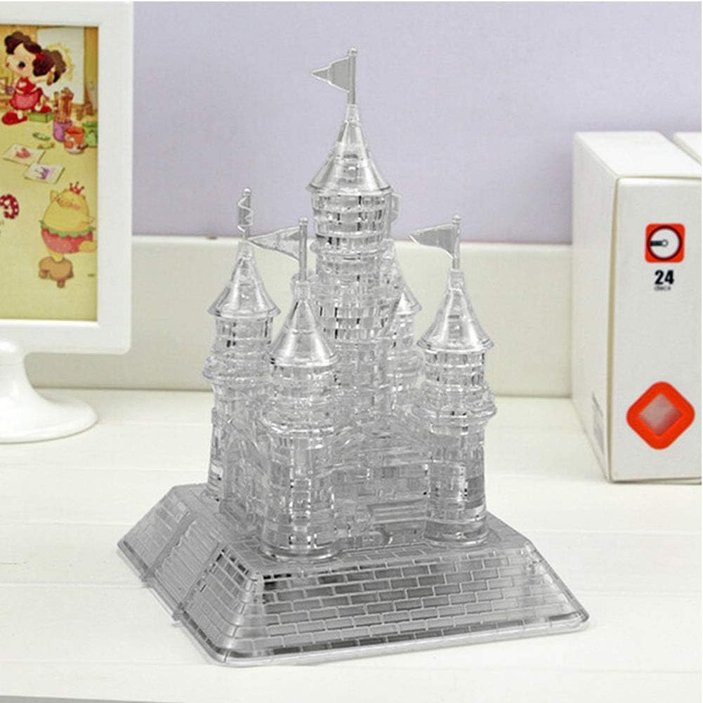 Little Bado 3D Crystal Puzzle Cute Castle Model DIY Crystal Castle Jigsaw Puzzle 105 Pieces Gadget Blocks Building Toy Gift for 8 9 10 11 12 Year Olds Kids Boys Girls Gray Castle