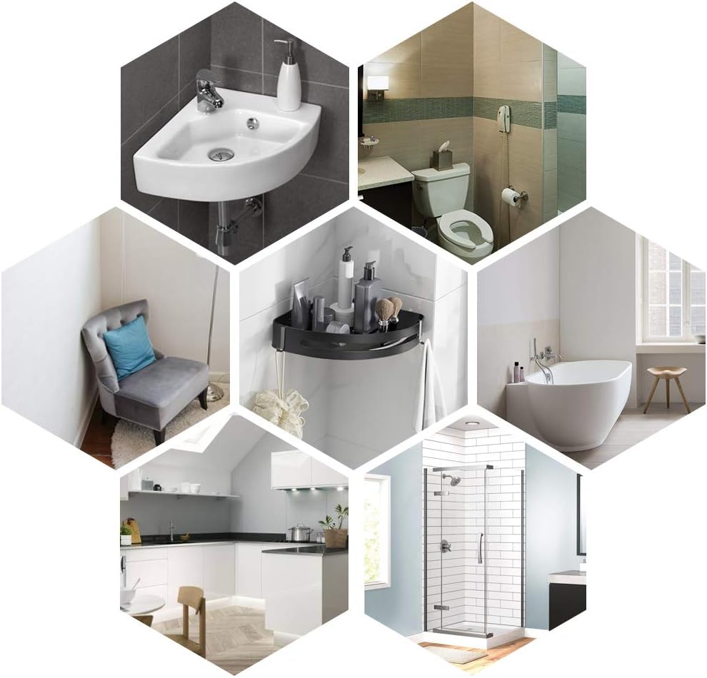 Badezimmer Eckablage Duschkorb Schwarz / Schwarz Matte Finish