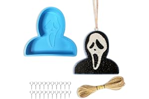 Rifanda Halloween Silicone Freshies Mold, Scream Ghost Freshie Mold for Aroma Beads, Car Freshies Kit Car Freshies Supplies for Car Home Decoration