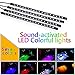 Exlight Multi-Color LED Interior Lighting Kit for Car, Atmosphere Light with Sound Active Function and Wireless Remote Control, Waterproof, 4 Pieces