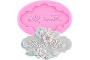YIHUOMOLDS Thank You Silicone Fondant Molds for Cake Decorating Cupcake Topper Candy Chocolate Polymer Clay Gum Paste