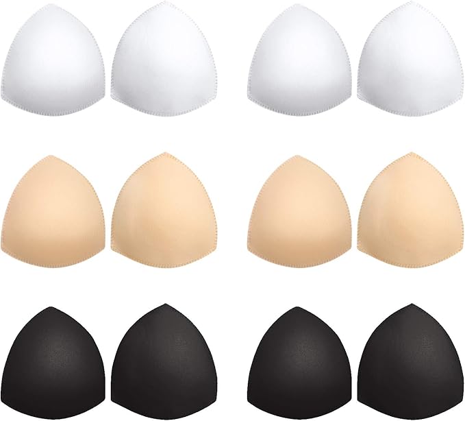 Bra Pads Inserts 6 Pairs, Bra Cups Inserts, Removable Breast Enhancers