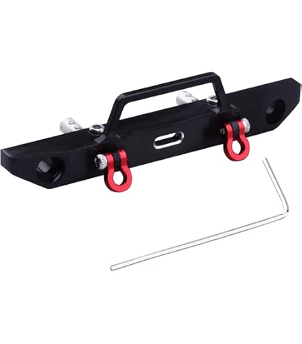 KYX Racing Aluminum Alloy Rear Bumper For Axial SCX24 JLU 1/24 Scale RC Crawler - Black