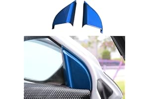 CEBAT 2PCS ABS Blue A-Pillar Speaker Rings Cover Blue Grain Front Door Horn Loudspeaker Decorations Circle Inner Trims For Honda HRV 2016-2022