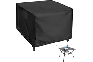 Kingling Outdoor Table Cover Square, 34 inch Square Patio Table Cover, Waterproof Small Table Cover Outdoor Patio Furniture Cover - 34'' x 34'' x 28'' Inch(Black)