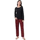 DAVID ARCHY 100% Cotton Pajamas Sets for Women Soft Flannel Lounge Sets for Women Long Sleeve Pjs Loungewear Sleepwear Comfy