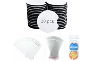 60PCS Sublimation Coasters Blanks, Round Car Coasters Sublimation Blanks Set, Car Coaster Packaging with Display Cards Bags, 
