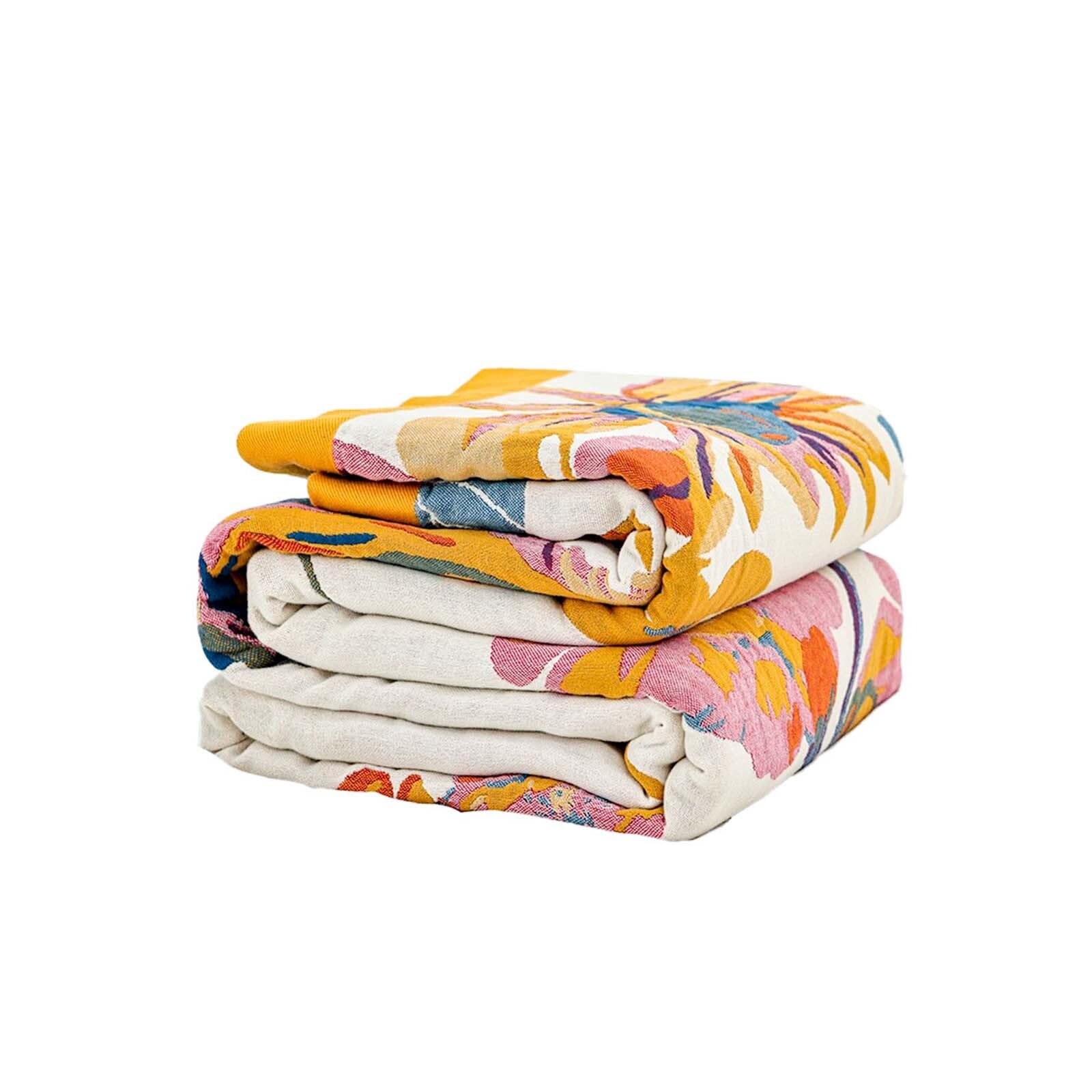 Photo 1 of XIBLC Boho Throw Blanket, 100% Cotton Ultra Soft Luxury Throw Rustic Quilt, 50"x60" Floral Bird Butterfly Farmhouse Decor Bed Blankets, All Season Rustic Reversible Bohemian Throw for Bed - Yellow