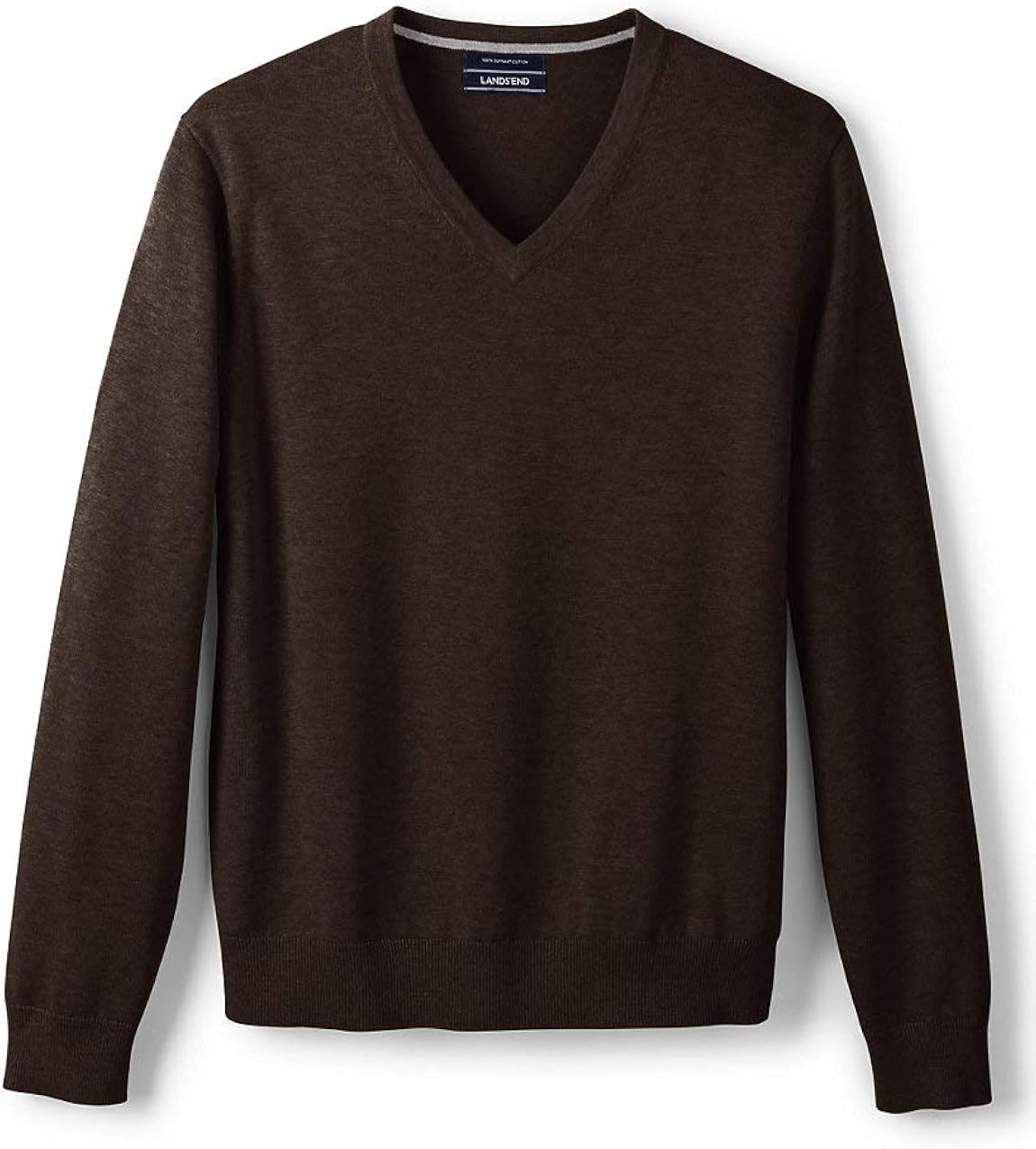 Lands' End Men's Classic Fit Fine Gauge Supima Cotton VNeck Sweater at